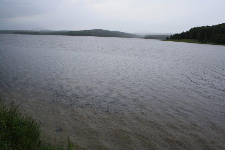 Новокыштымское водохранилище. Фото сделано с восточной стороны.